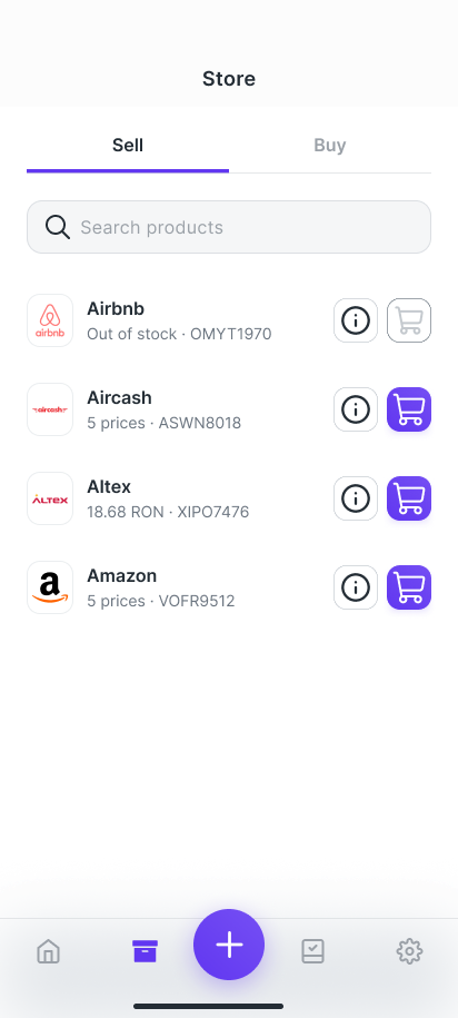 Sell gift cards to customers